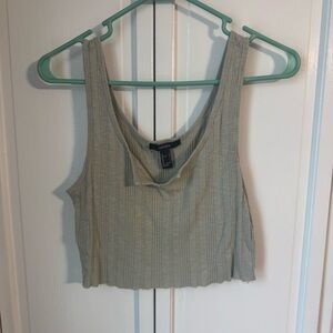 Forever 21 Light Gray Ribbed Crop Top